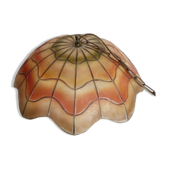 Mother-of-pearl and brass pendant light, light fixture