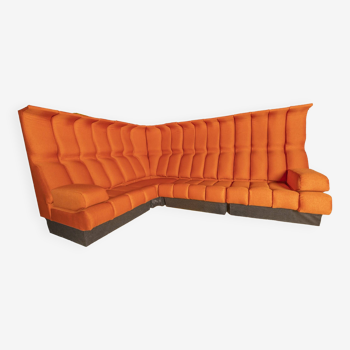 Orange Interlübke Highback Space Age Seating Corner with New Upholstery