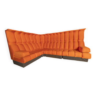 Orange Interlübke Highback Space Age Seating Corner with New Upholstery
