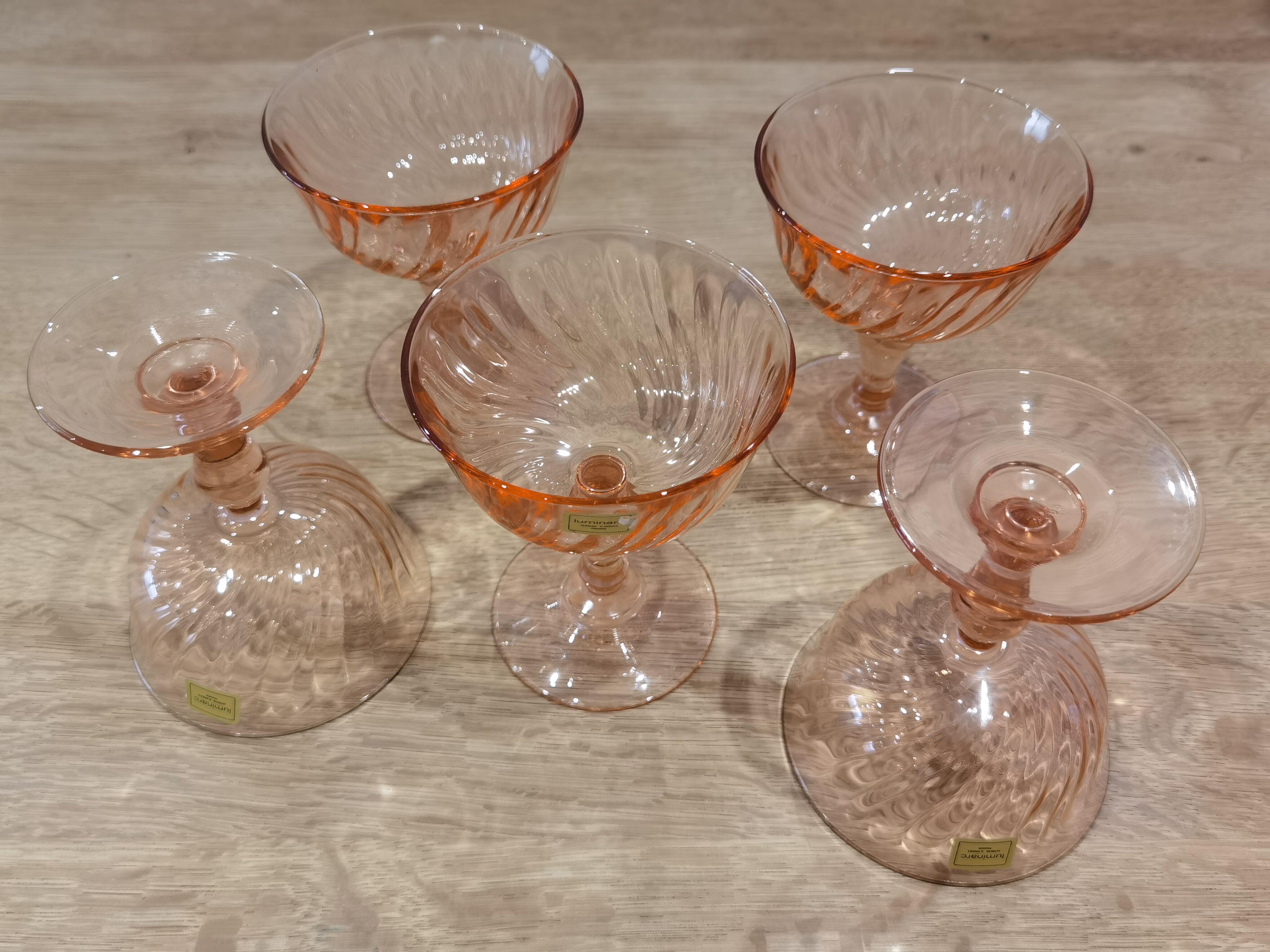 5 coupes à champagne de la marque "luminarc" rosaline