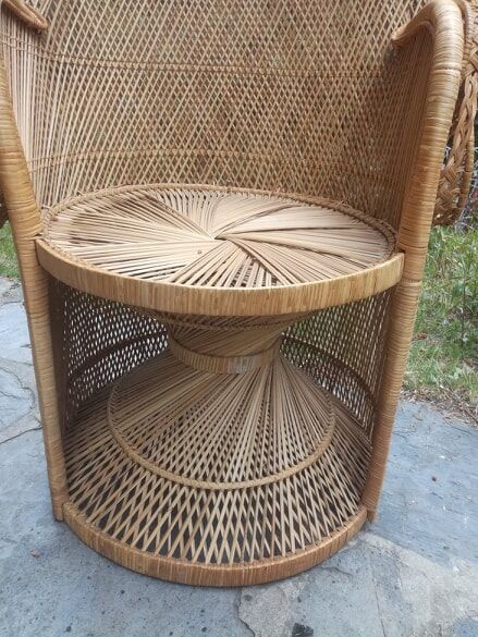 Fauteuil Emmanuelle en rotin années 50