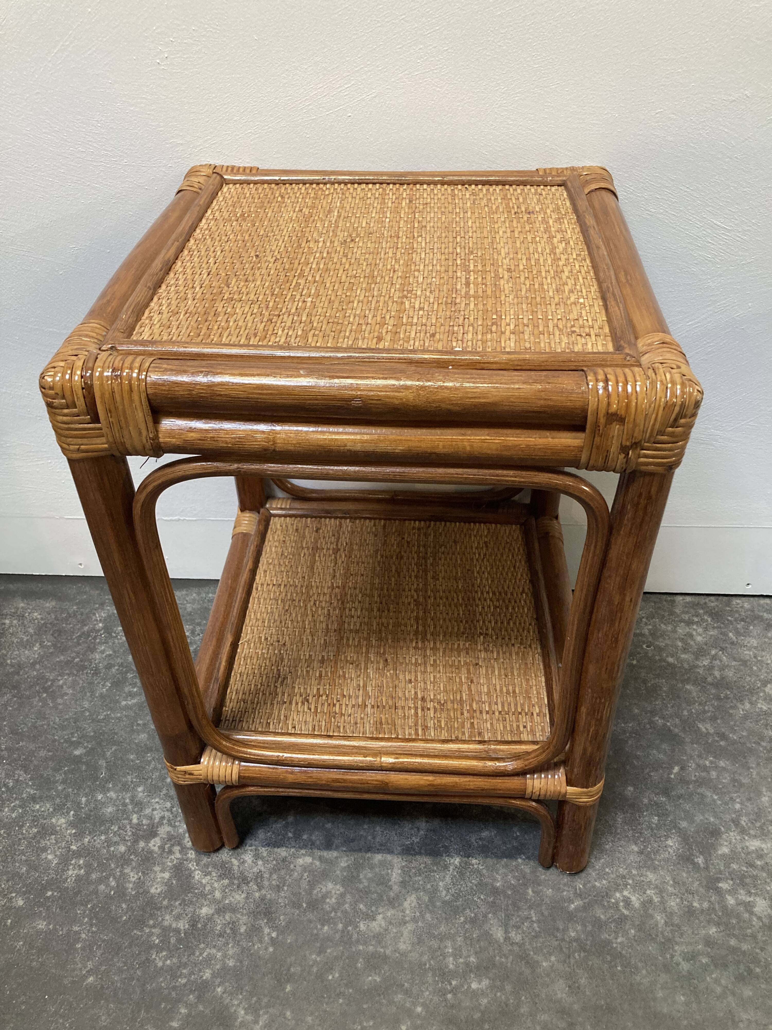 Vintage rattan bedside