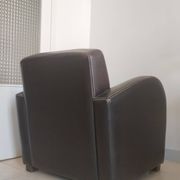 Vintage club armchair in dark brown leather – 1980s-1990s style