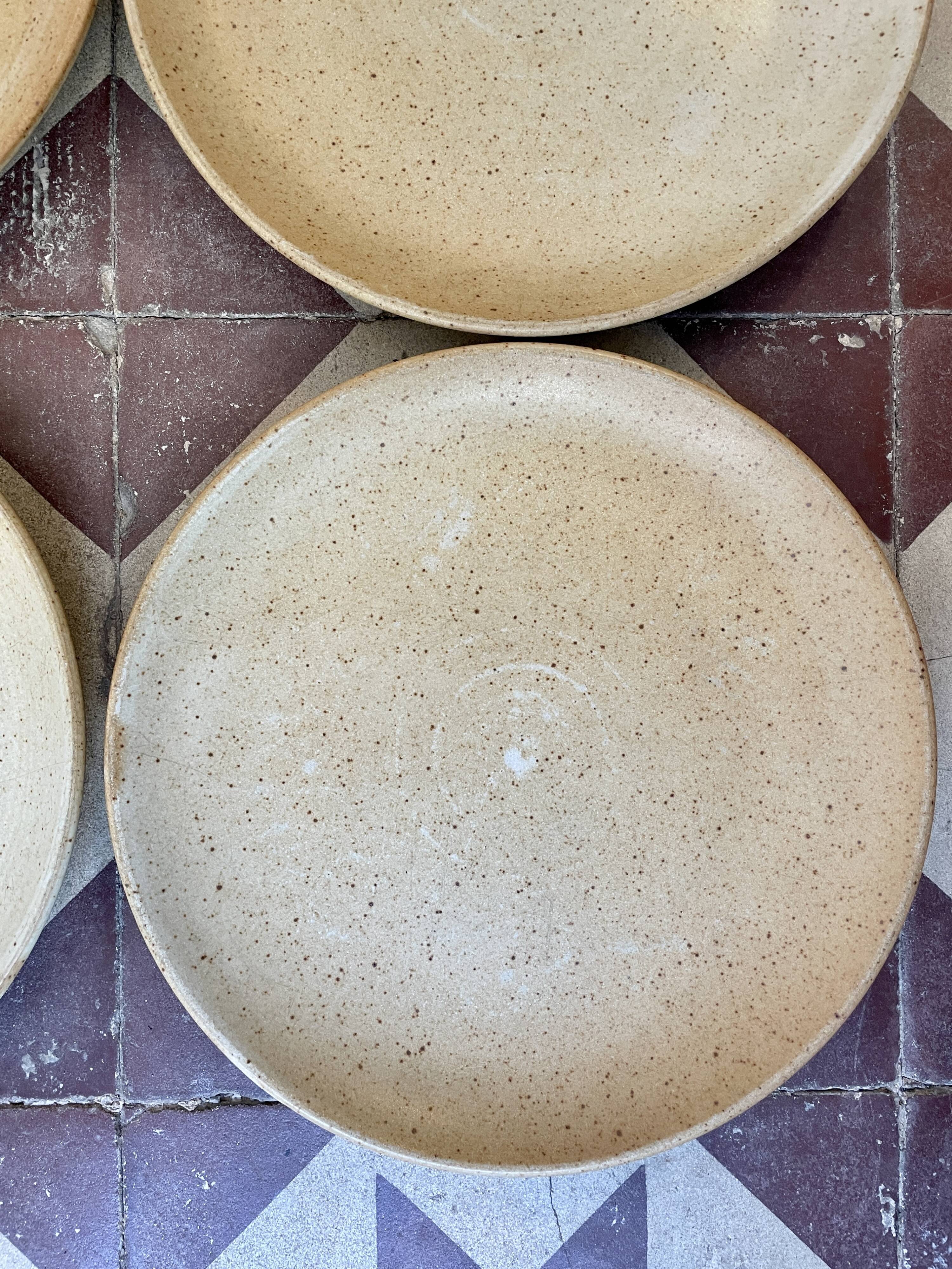 Set of 12 plates dessert gres