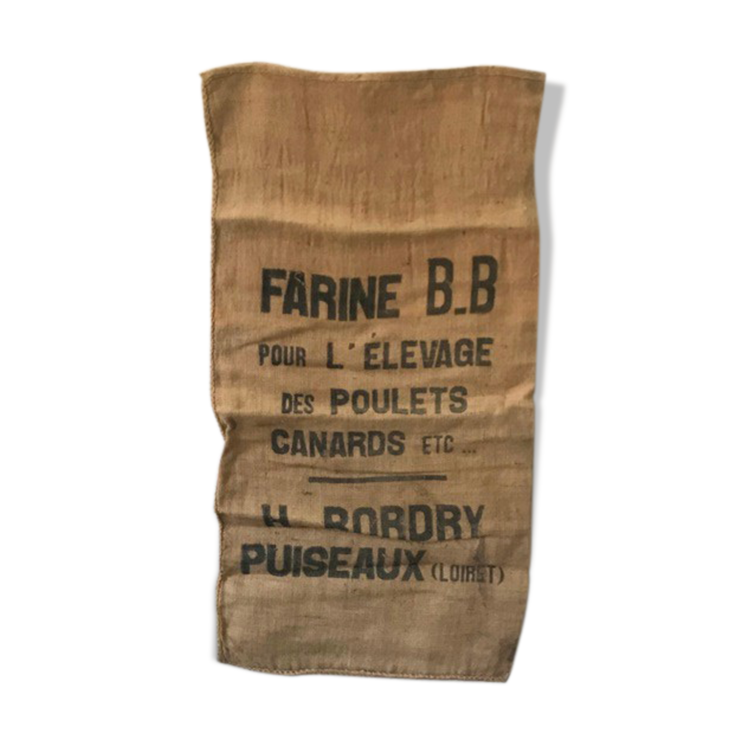 Authentic and old burlap bag 7 FARINE B.B