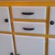 Buffet low yellow and white mado