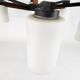 Vintage - Denemarken - 6 armige plafonlamp - teak - metaal - opaal glas - 60's