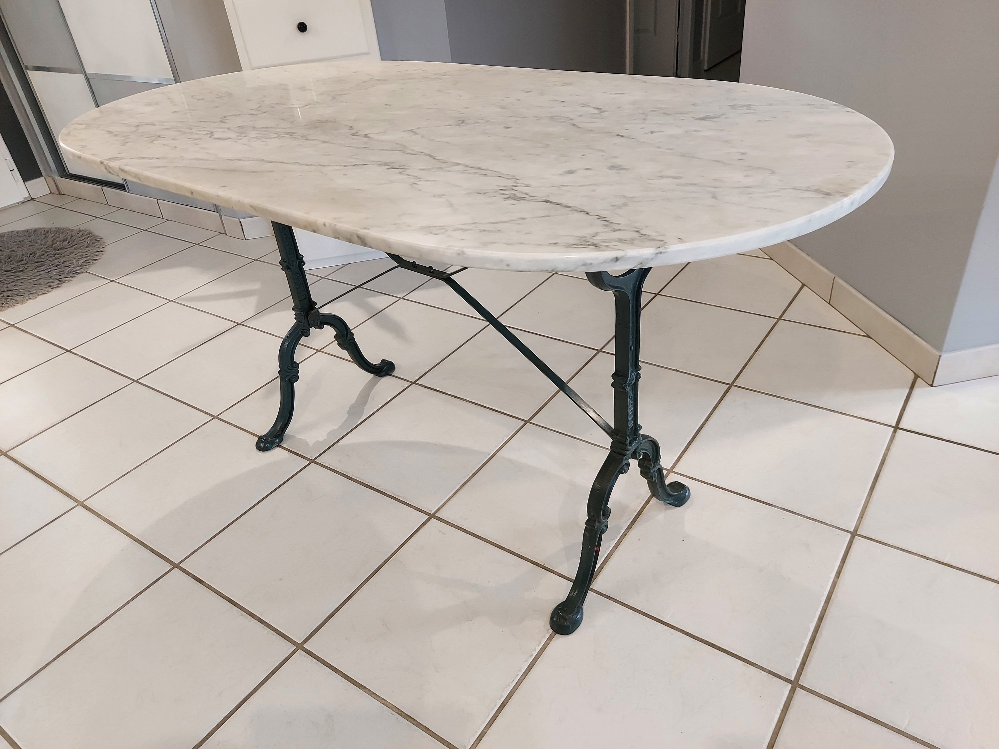 Bistrot marble Godin vintage 1960s table