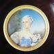 Miniature portrait of Madame Bergeret by Bouchet, hand-painted gouache, 19th century