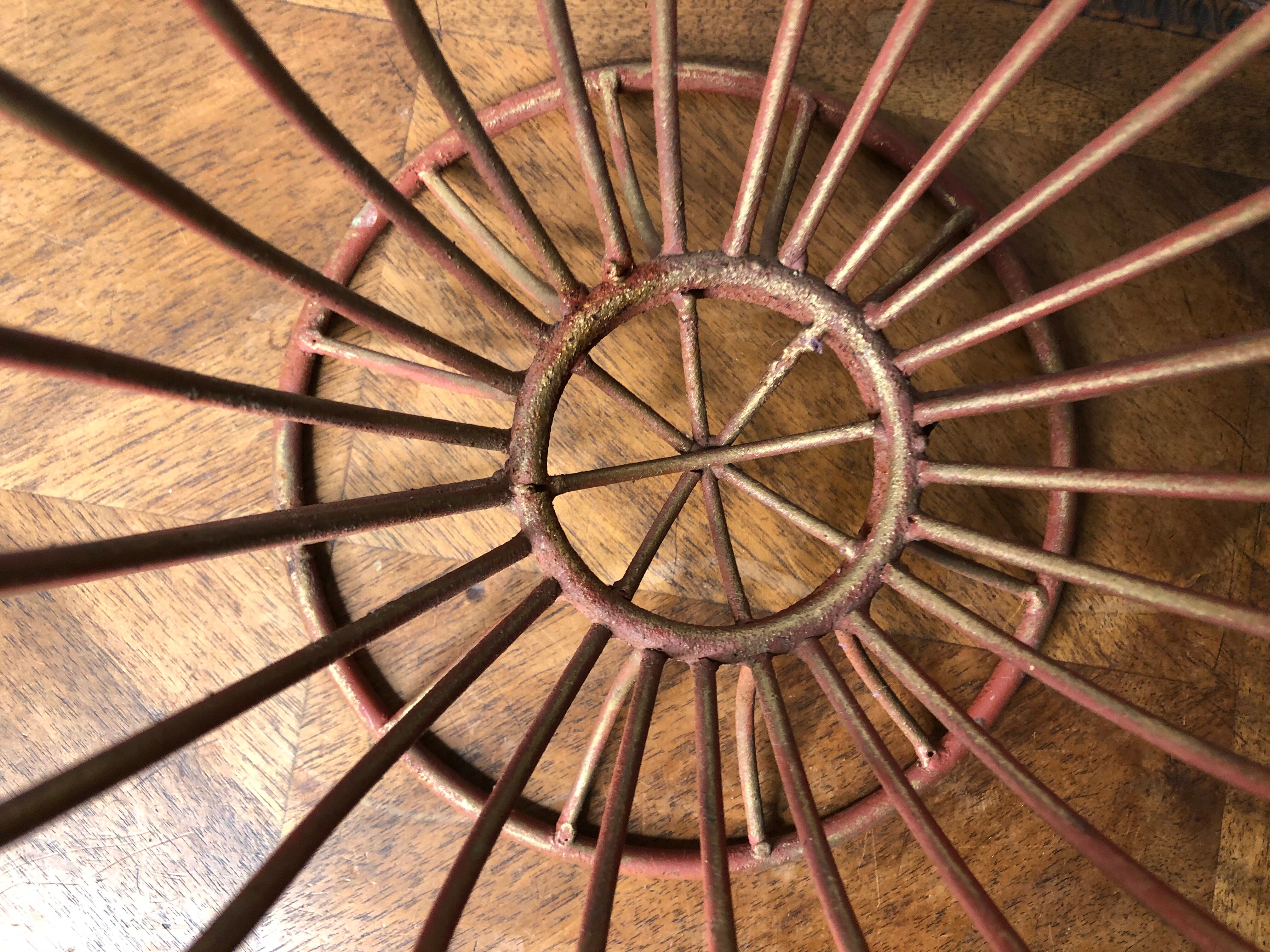 Metal basket with candlesticks