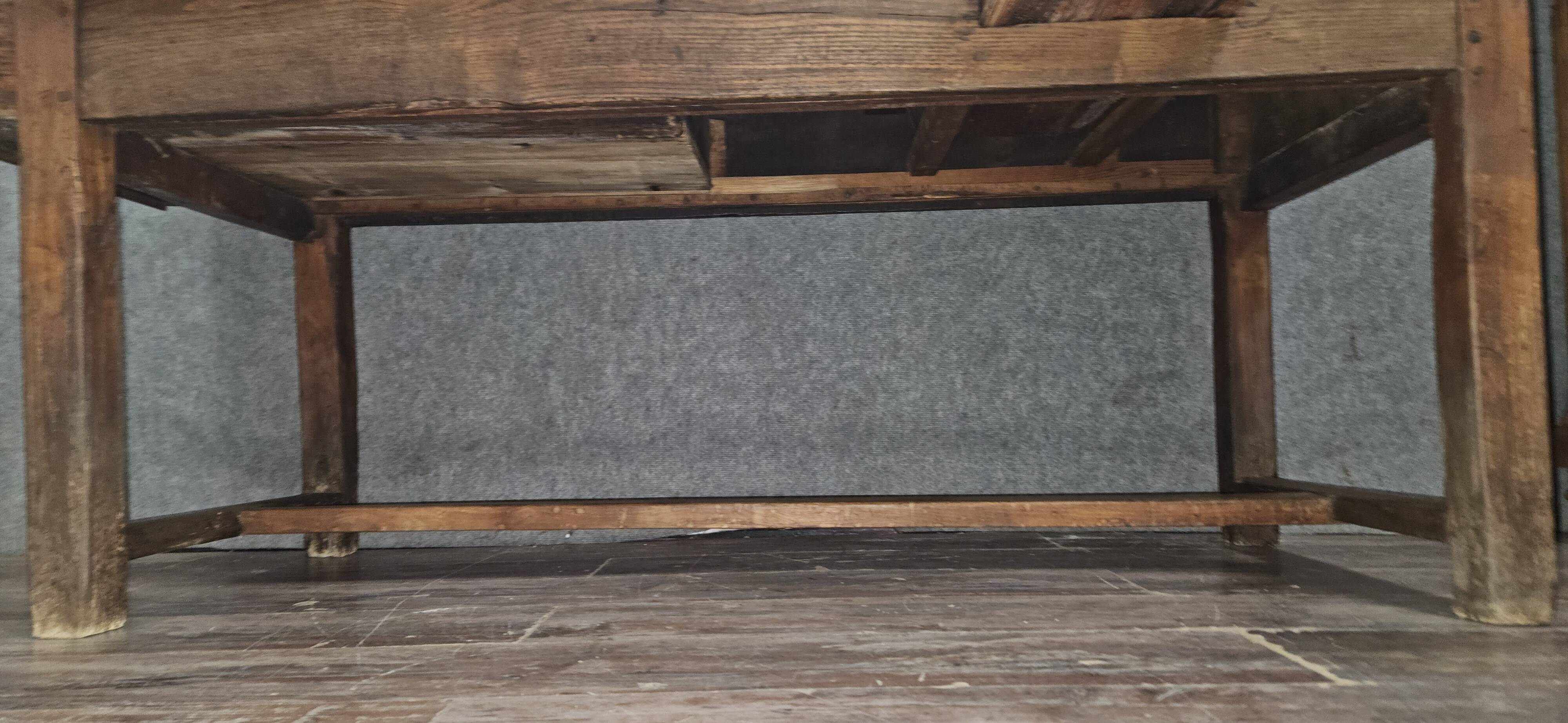 Large antique solid wood table from the Louis XIV period.