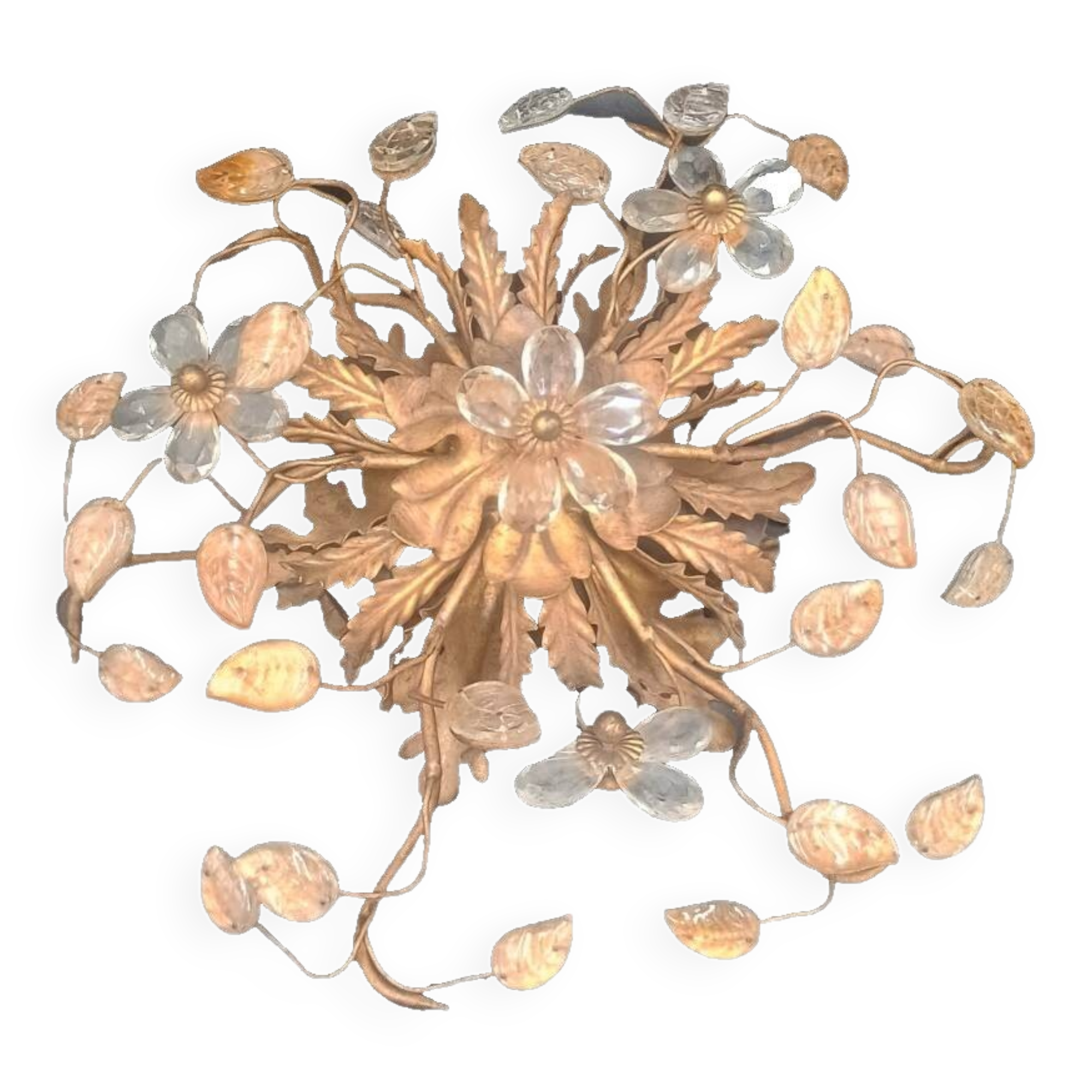 Florentine wall light or ceiling light by Banci Firenze, 1970s Maison Baguès.