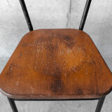Set of 4 wood and metal vintage chairs