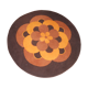 Vintage round rug with flower design