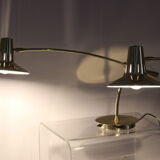 Set of 2 desk or table lamps in brass by Massive Belgium 1980's