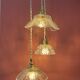 Vintage glass triple pendant light - tableware collection