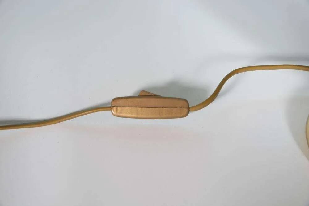 Lampe de chevet bohémienne années 70, vintage en faïence & laiton