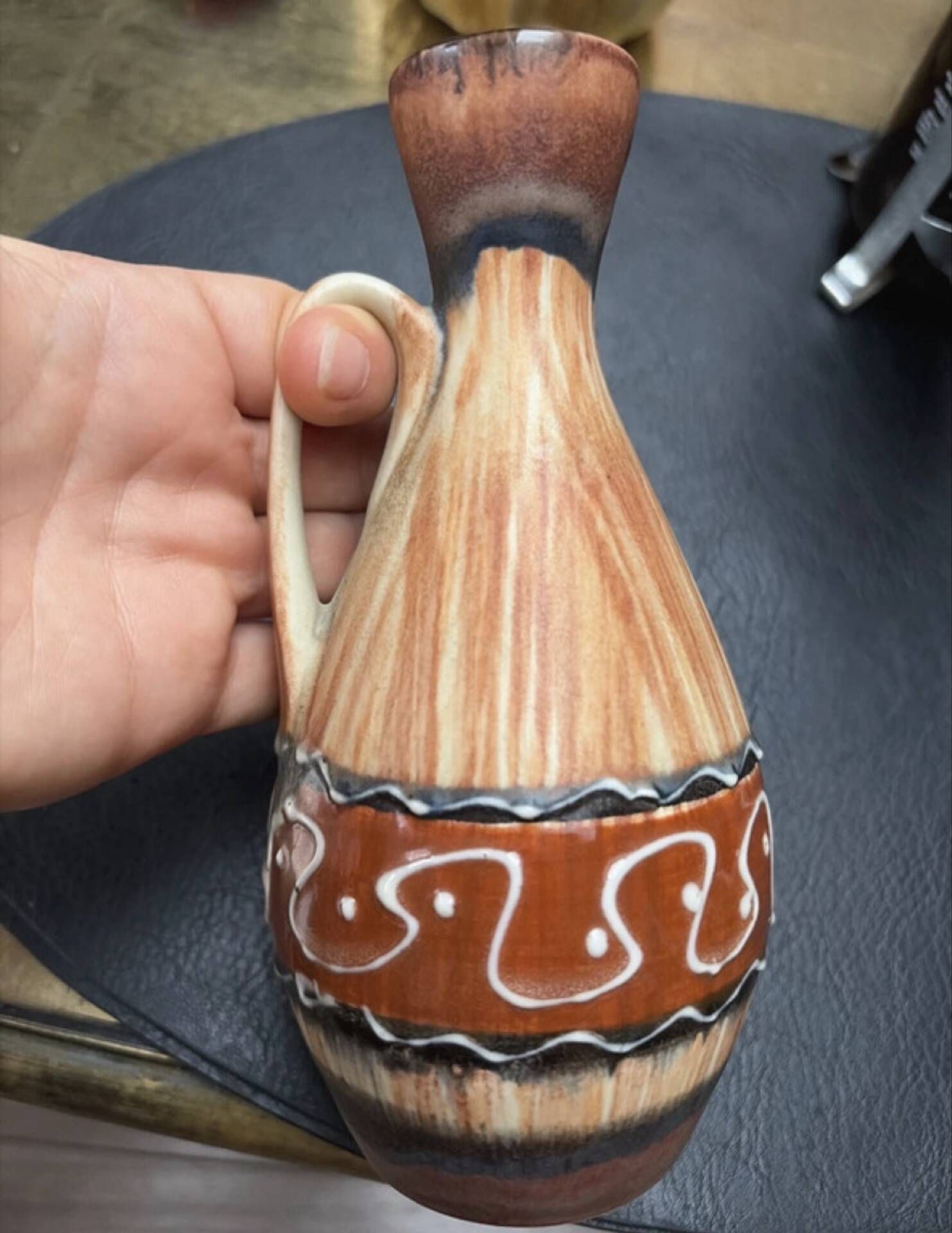 Vase W Germany Germany ceramic soliflore brown beige