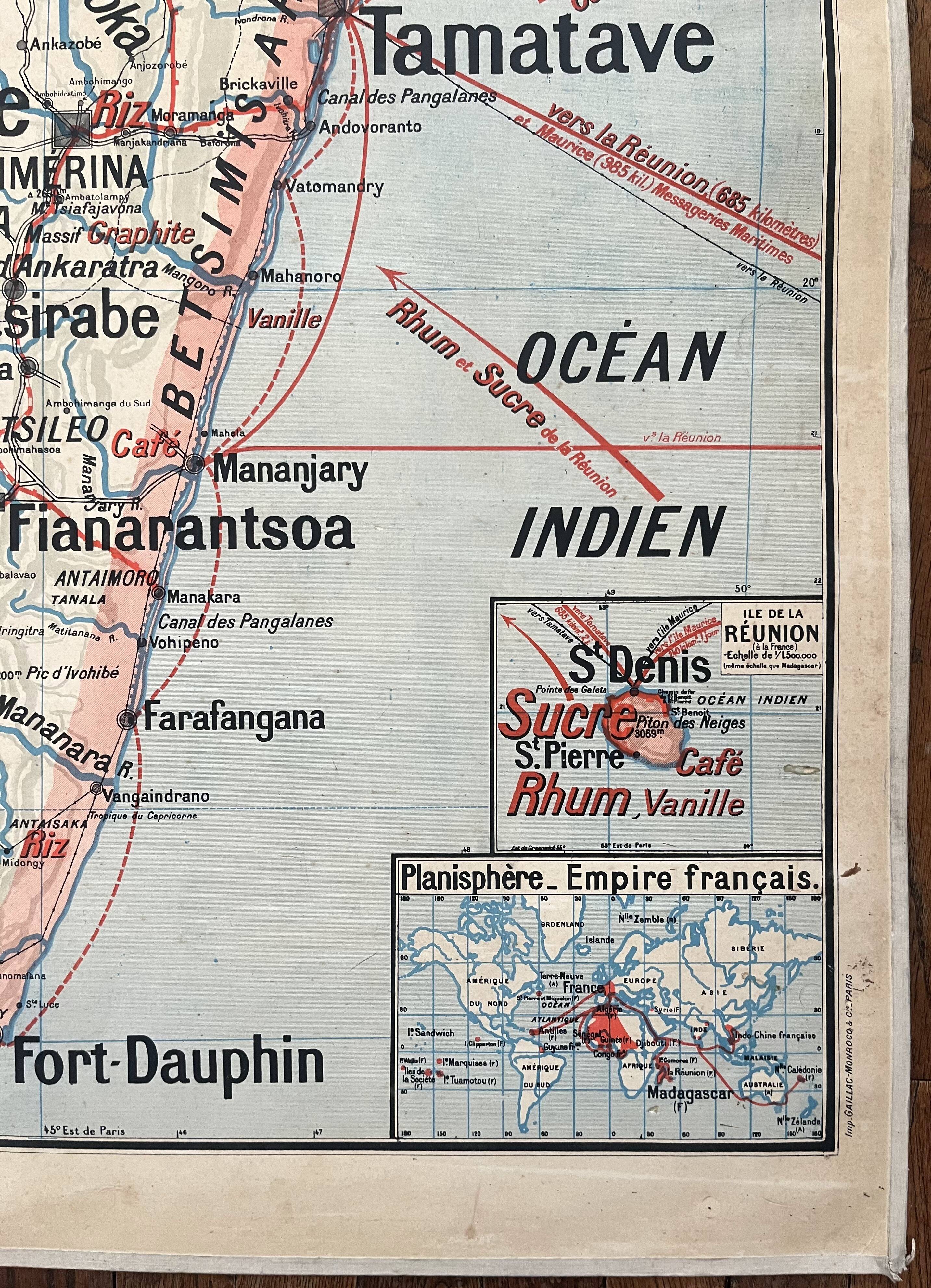 Old school map Vidal-Lablache 36, 1930, T46 – French Indochina