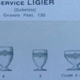 Anciens verres Saint Louis modèle Ligier gravure 130