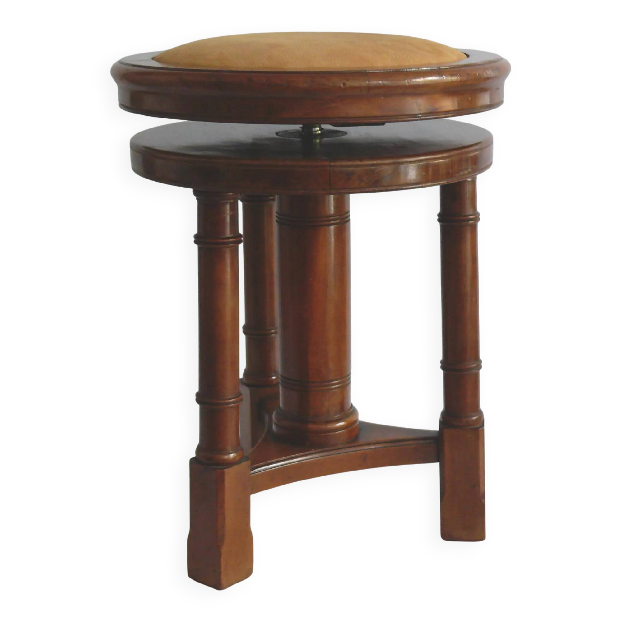 Solid wood, upholstered piano stool - Germany, first half of the 20th century