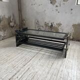 Coffee table year 80 Italian marble and glass