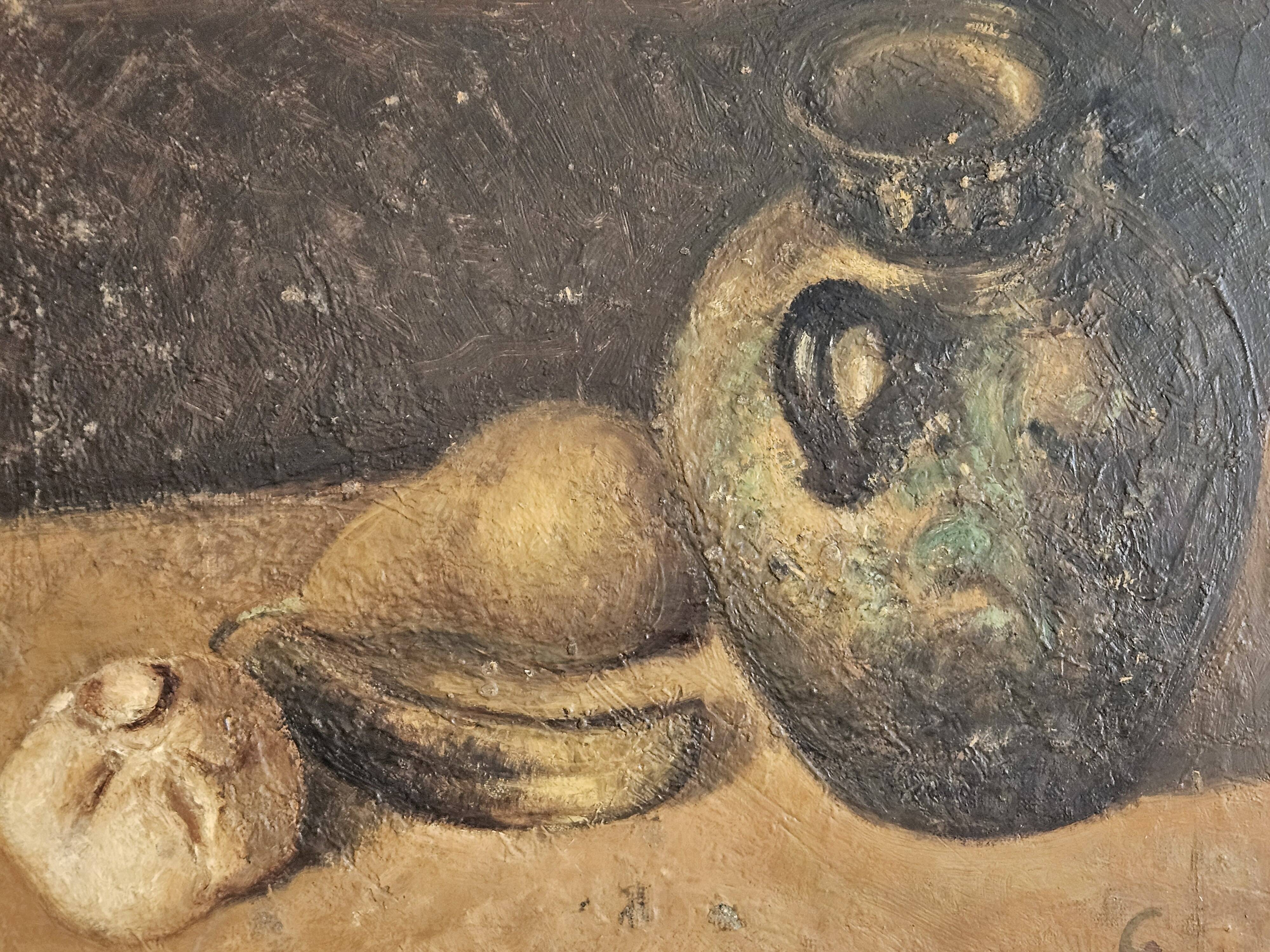 Ancient painting oil on wood "The table"