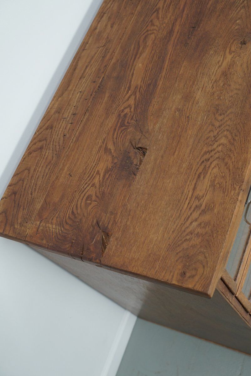 Vintage Dutch oak haberdashery shop cabinet, 1930s