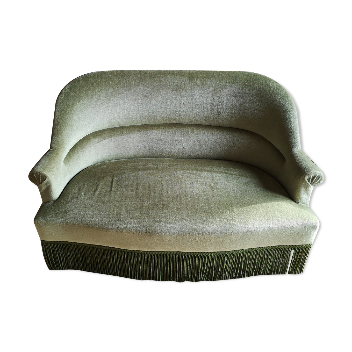 Green velvet toad sofa