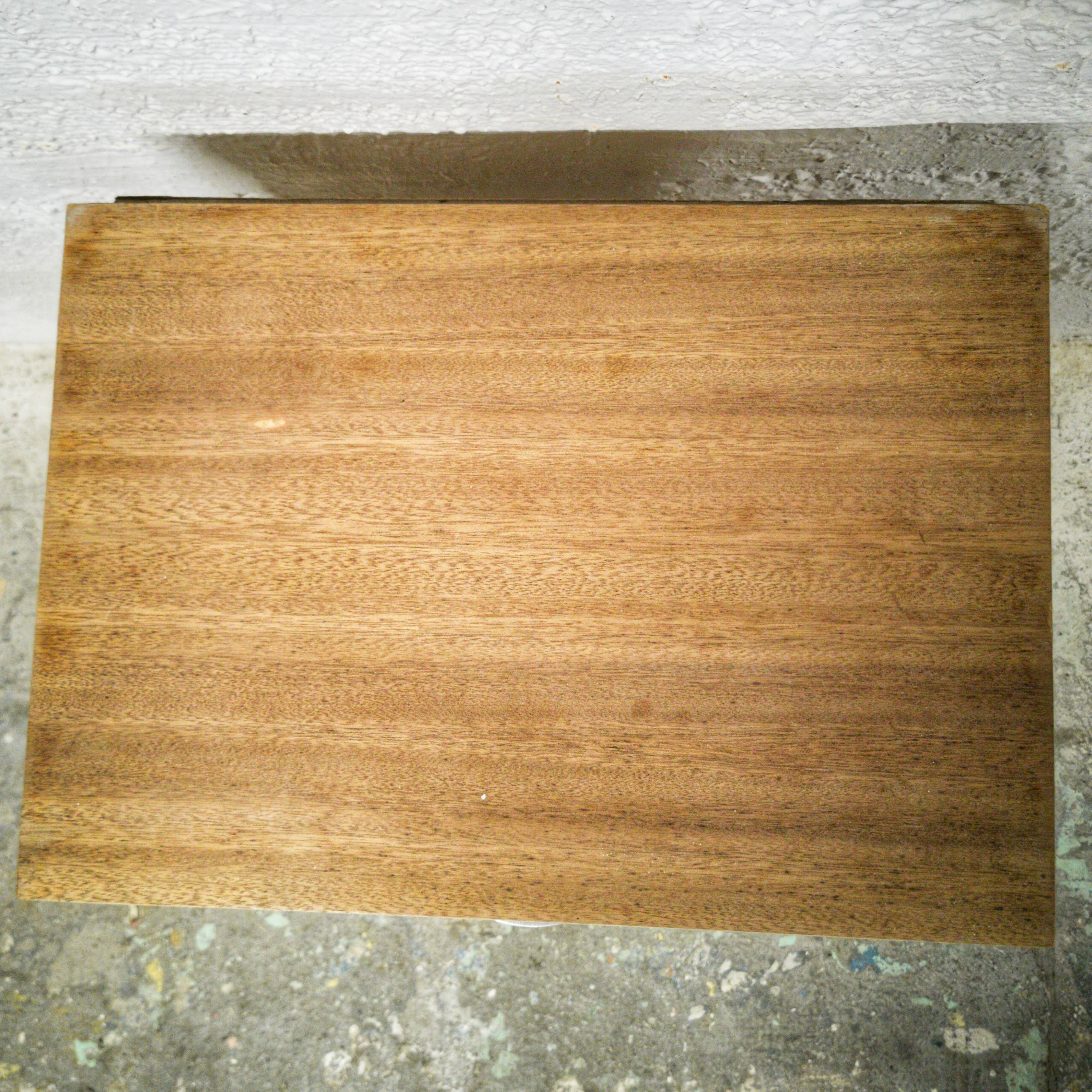 Vintage bedside table with compass legs