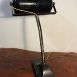 Workshop lamp in cast iron and enamelled cast iron bag