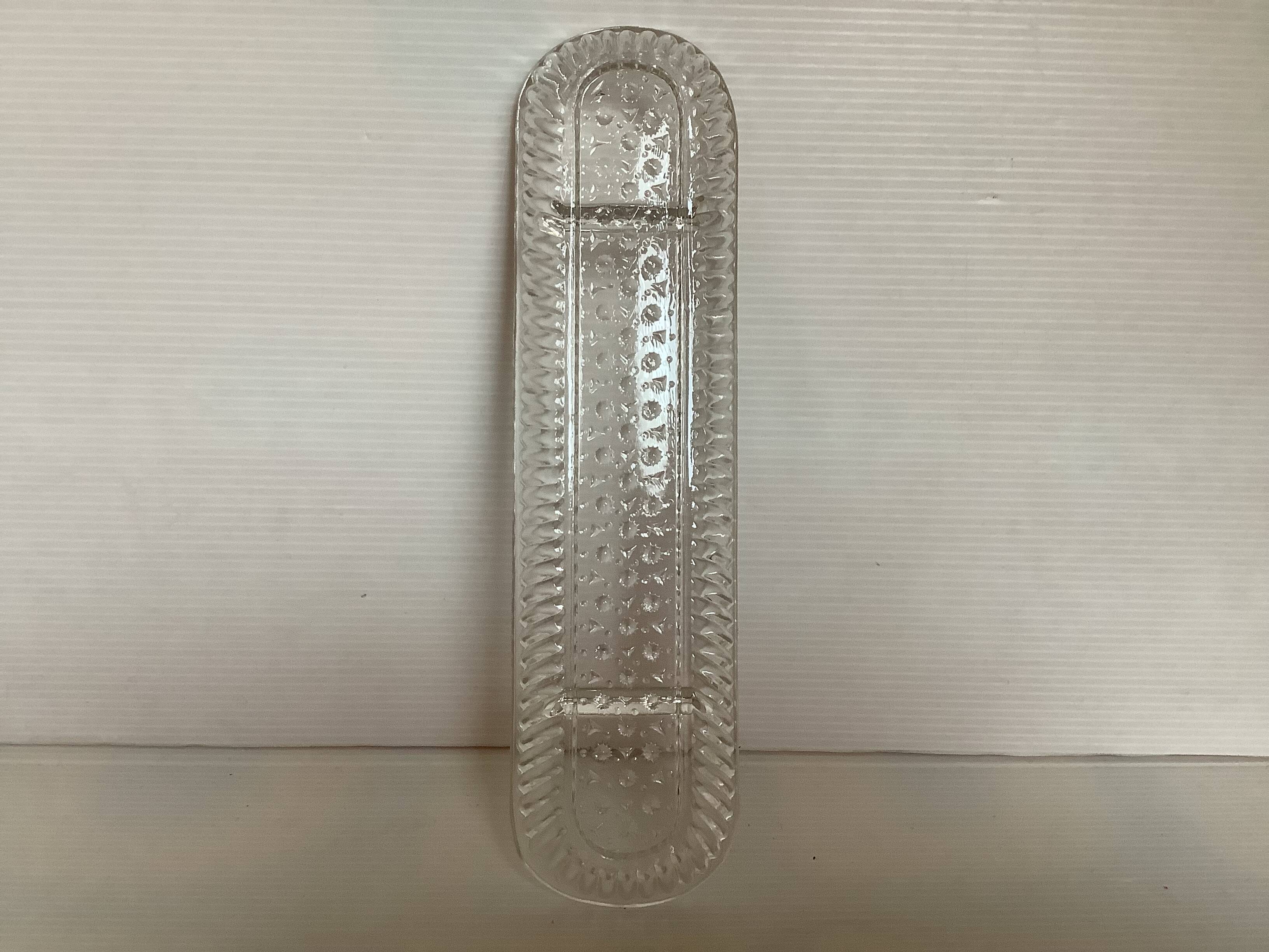 Geometric moulded glass catch-all, ring holder.