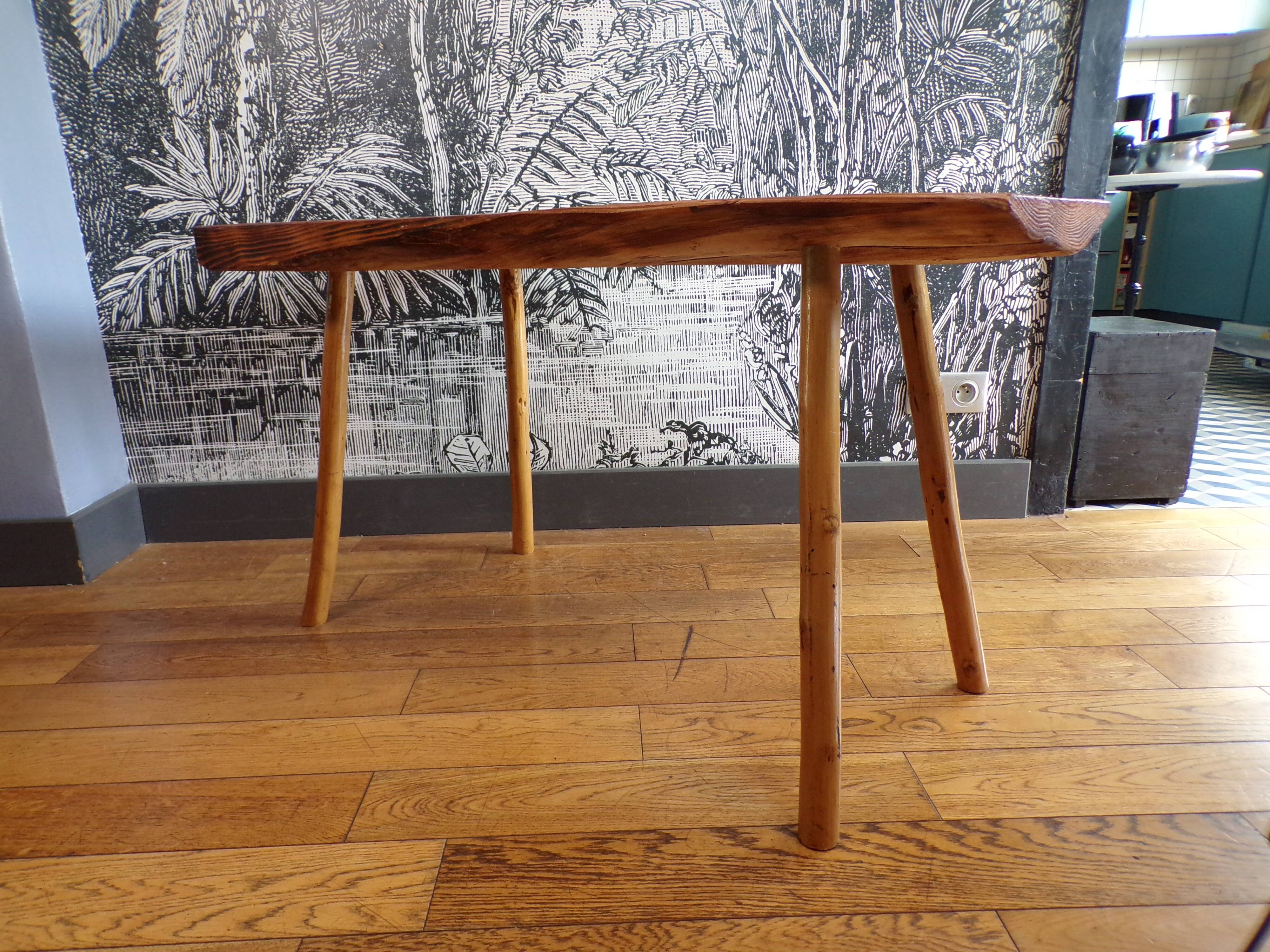 Brutalist pine coffee table