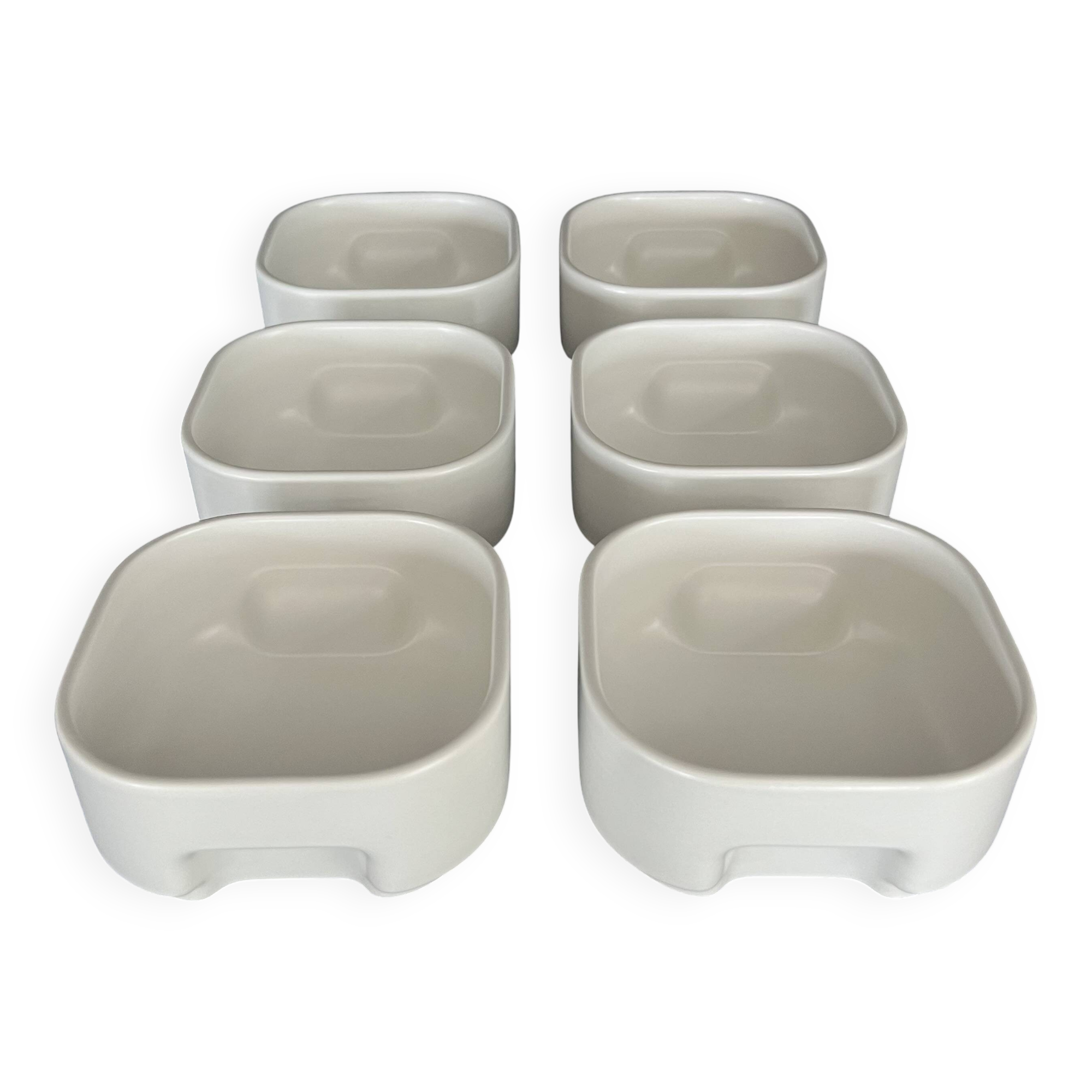 Bowls, ramekins (x6) Square by Makio Hasuike for Revelli, Italy 70's