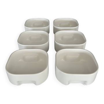 Bowls, ramekins (x6) Square by Makio Hasuike for Revelli, Italy 70's