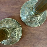 Pair of gilded brass candle holders