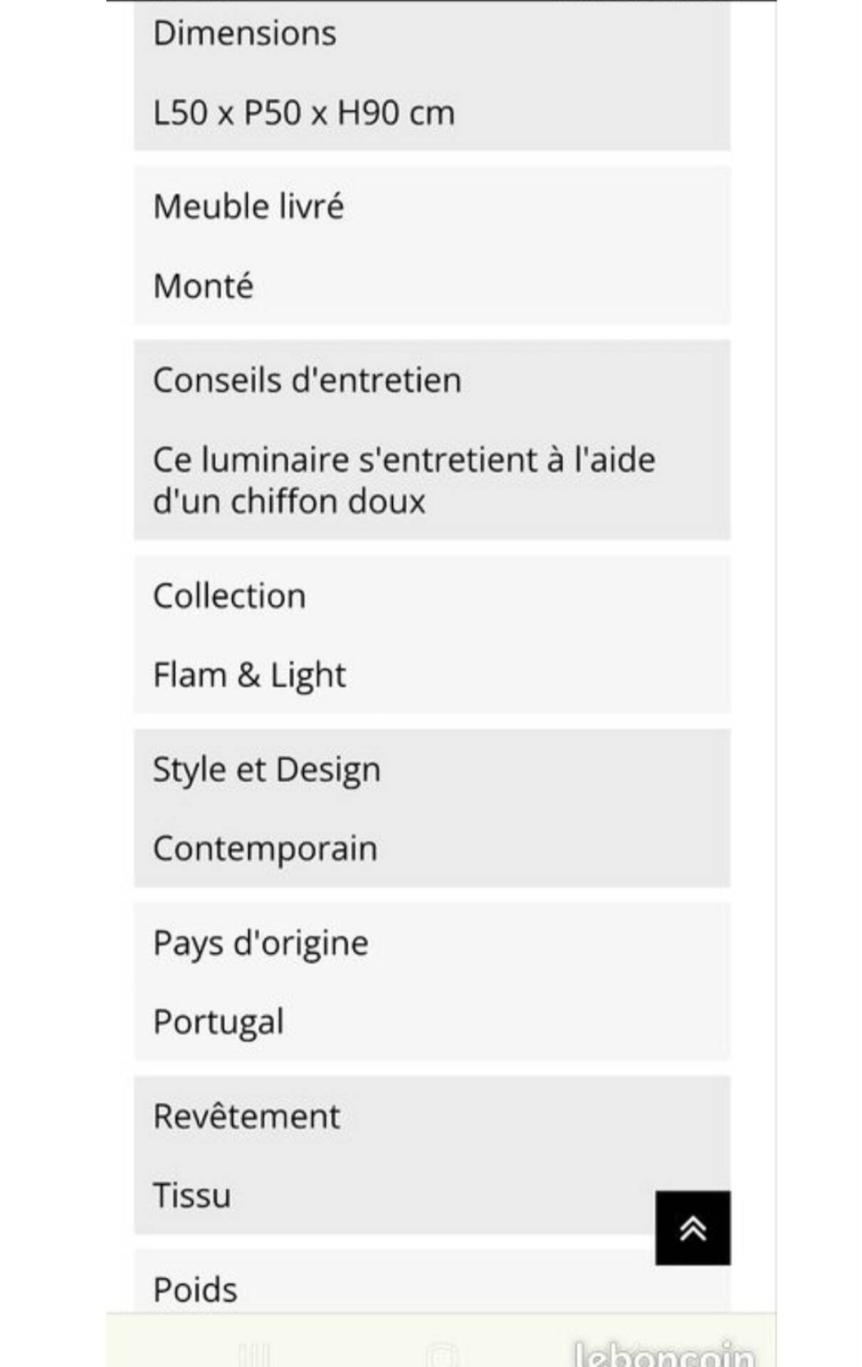 Lampadaire Argola noire