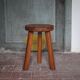 Vintage stool, handcrafted wooden stool, brutalist style, plant stand