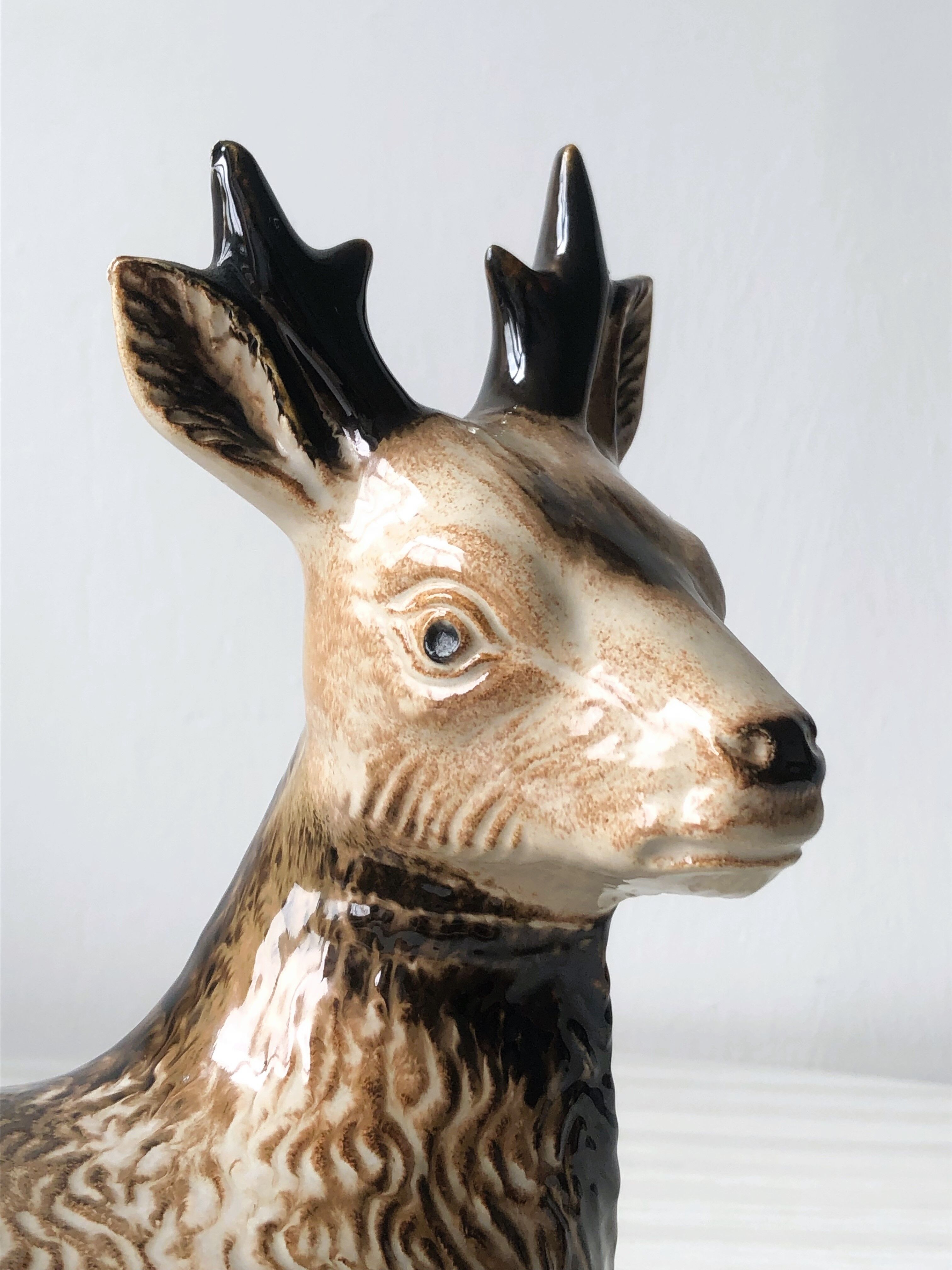 Michel Caugant Terrine deer deer ceramic earthenware vintage