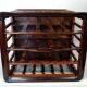 Vintage teak magazine rack with turned columns, 51x42x37 cm SD013