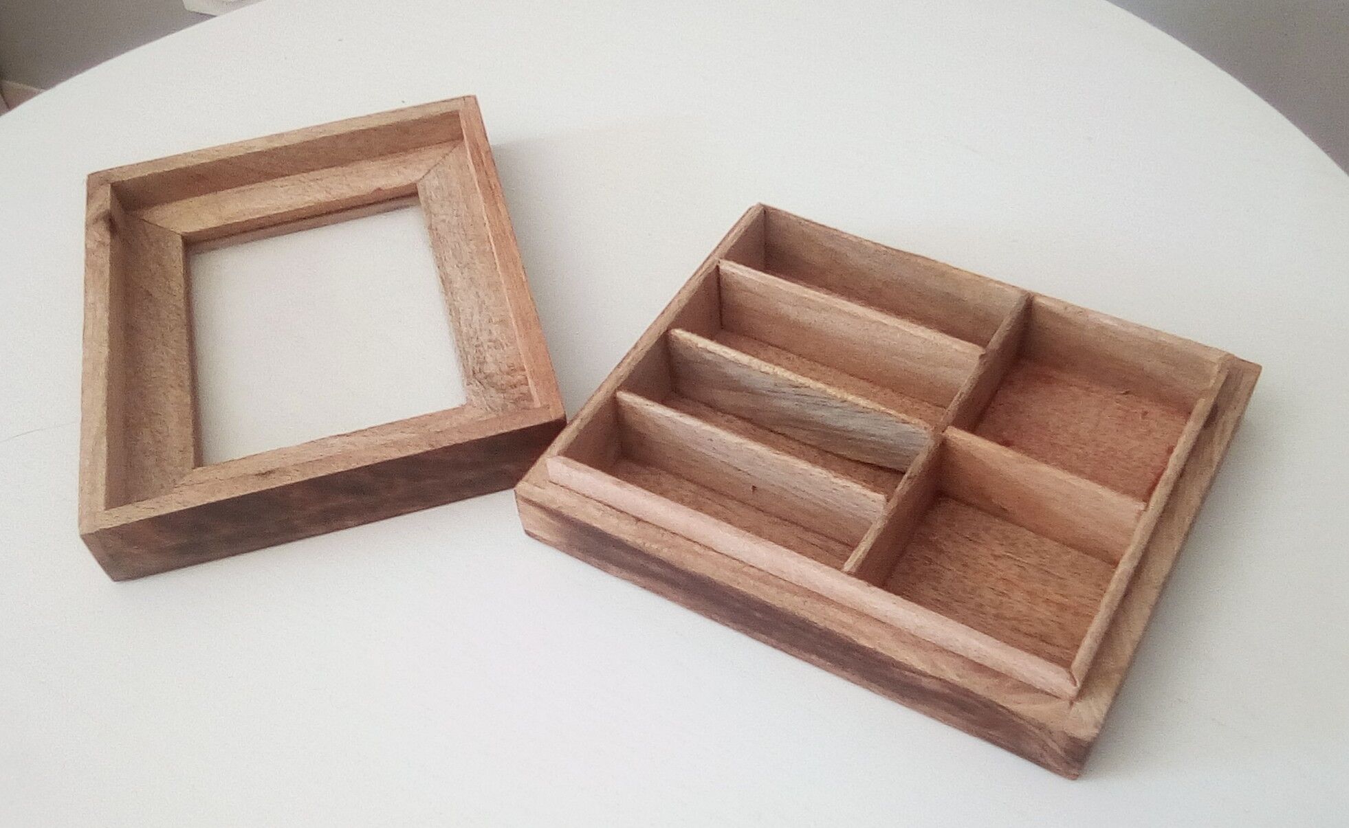 Vintage glass wooden box