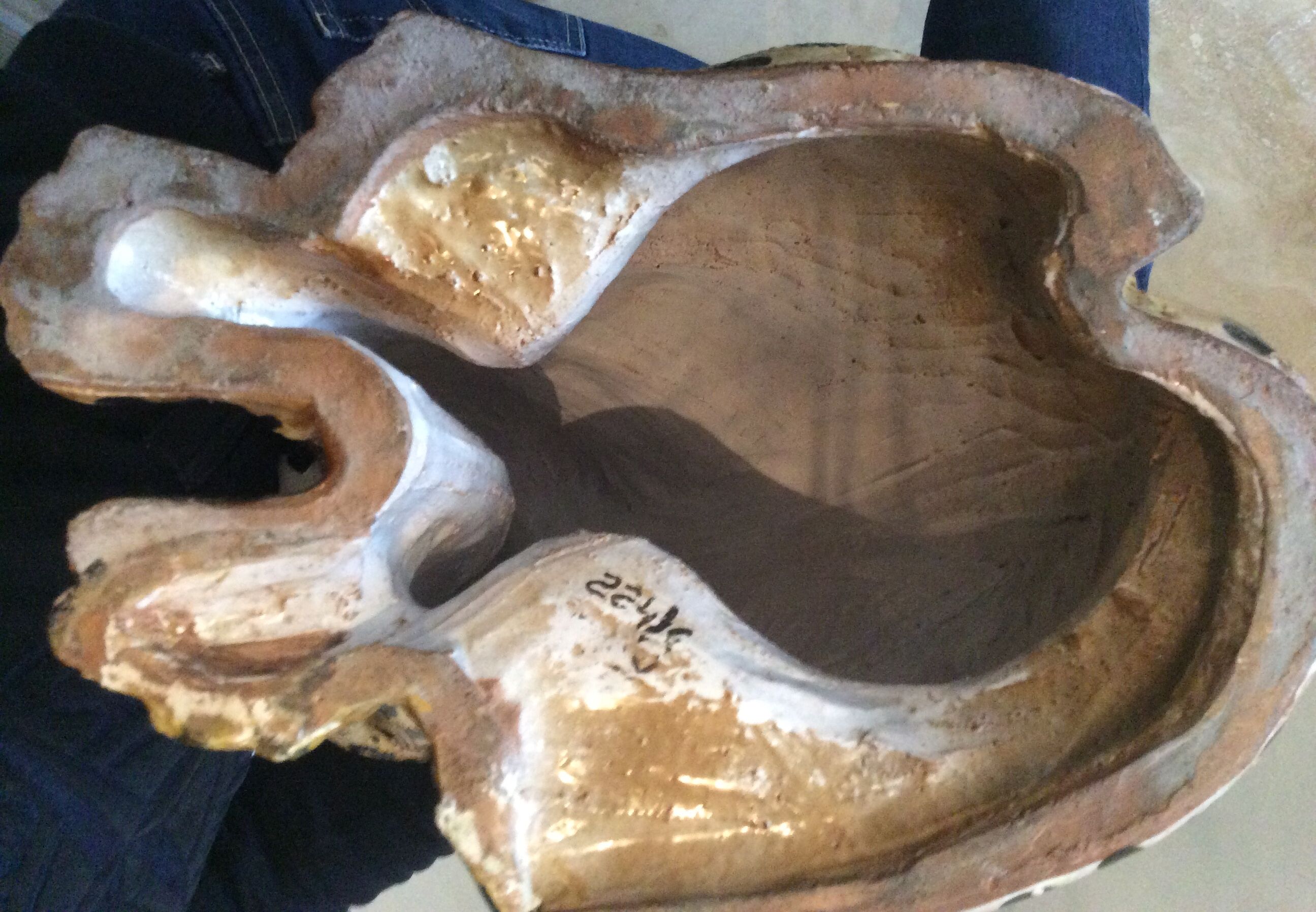 Enamelled terracotta leopard from the 60s Italy