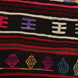 Burgundy Red Modern Pattern Kilim Rug, 162x313Cm