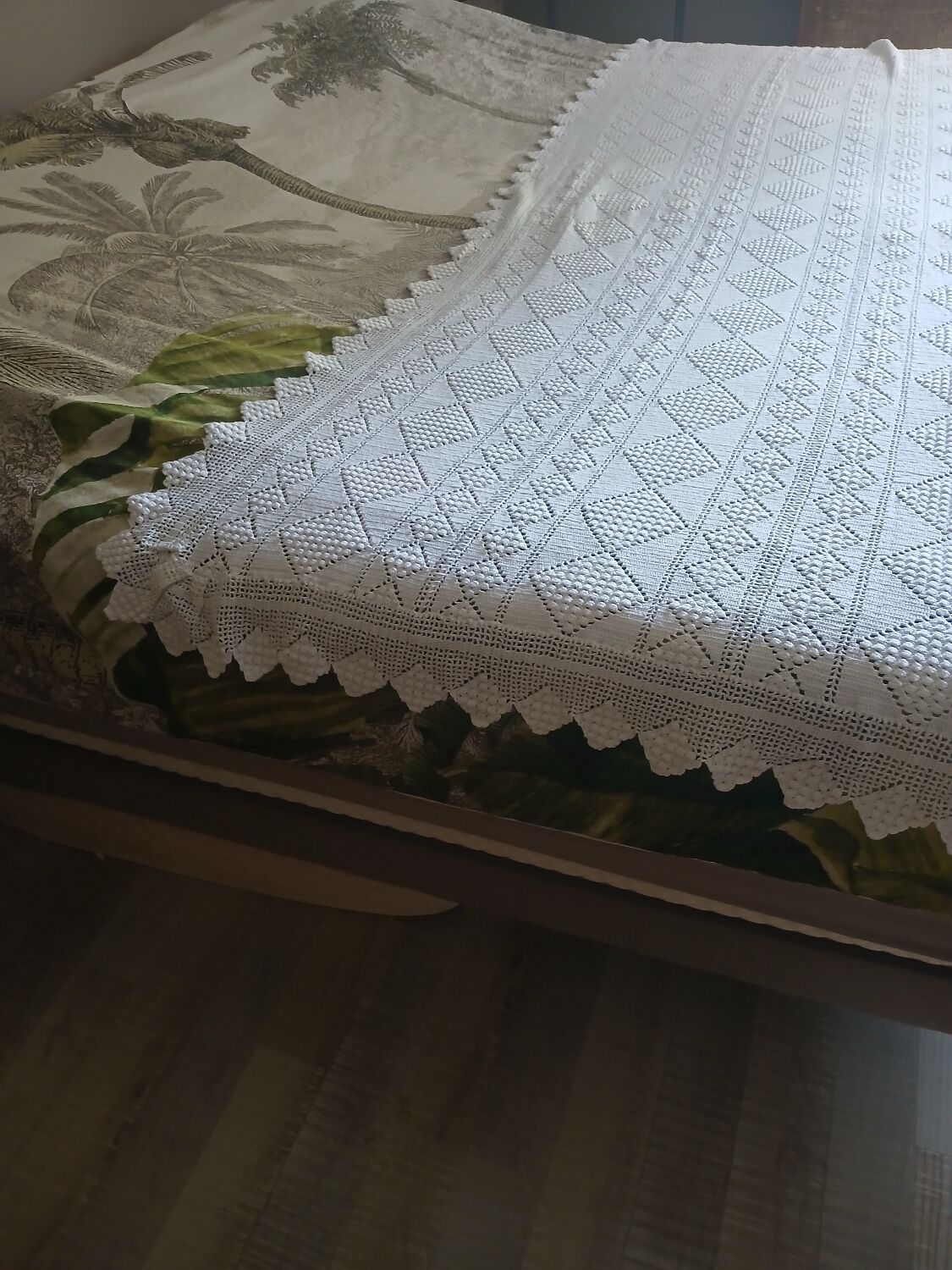 2 antique crochet bedspreads