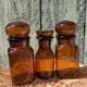 Trio de bocaux vintages style pots apothicaire
