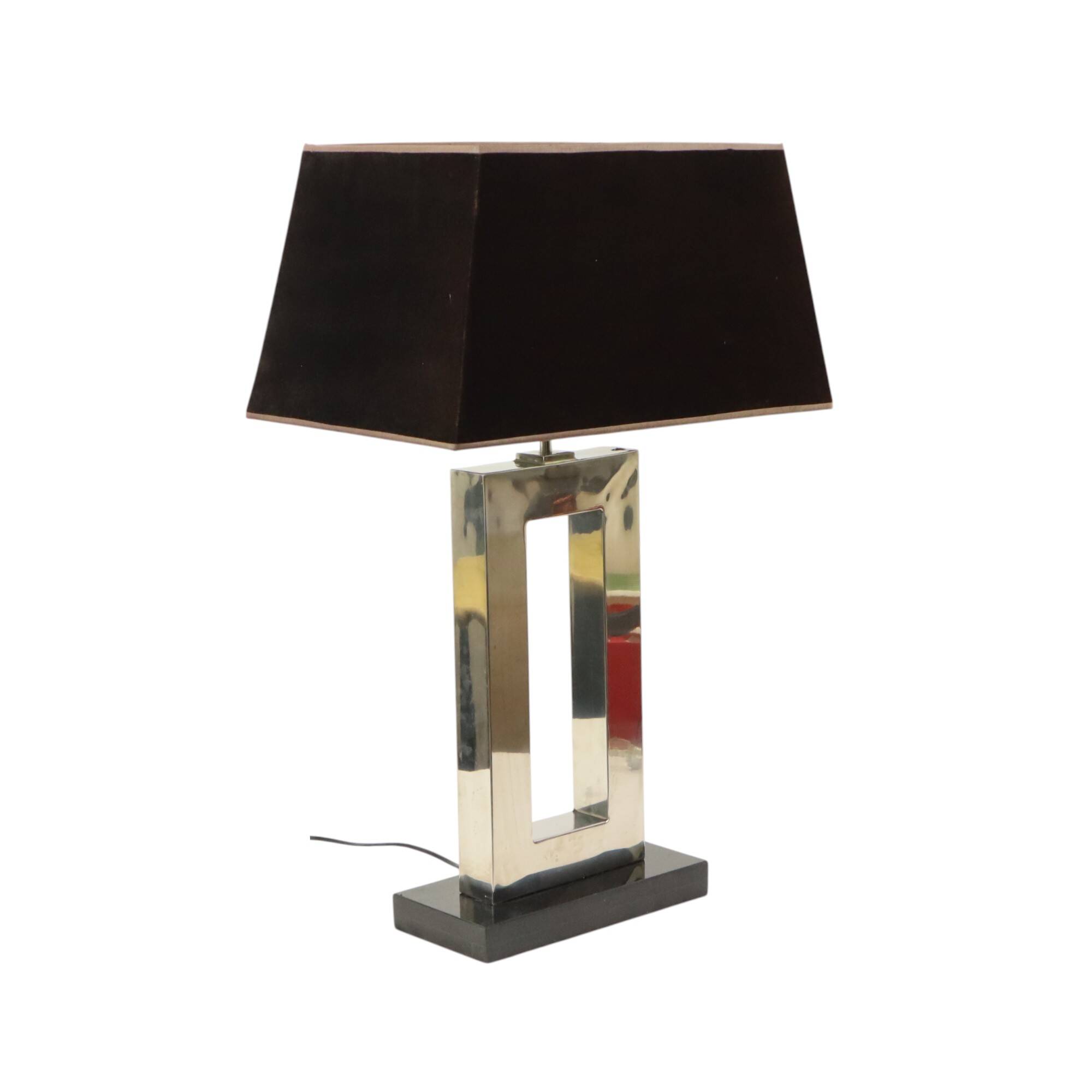 Lampe de table design Eichholtz Arlington en acier inoxydable avec base en granit 72 cm