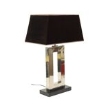 Lampe de table design Eichholtz Arlington en acier inoxydable avec base en granit 72 cm
