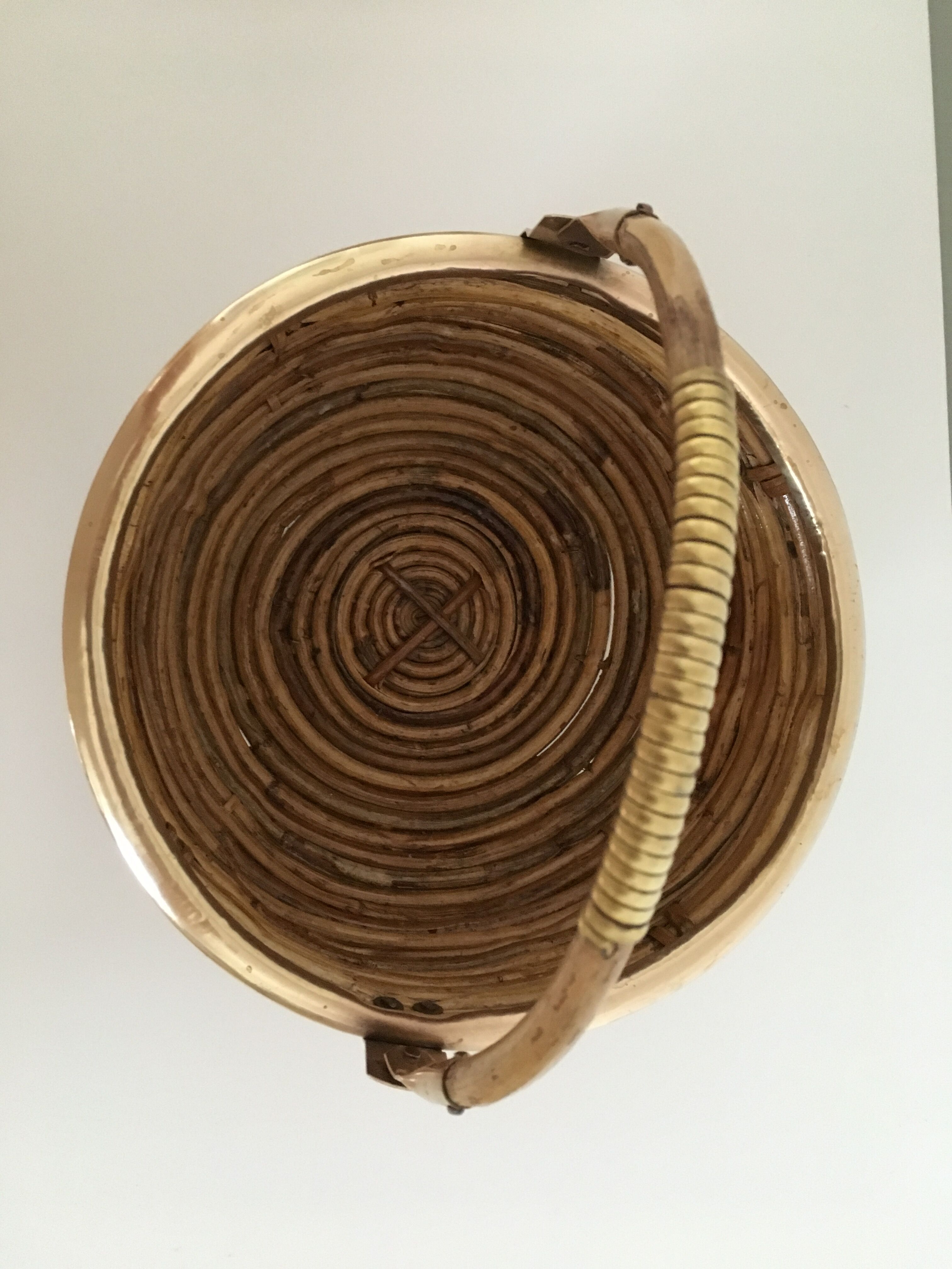 Bamboo and brass handle basket