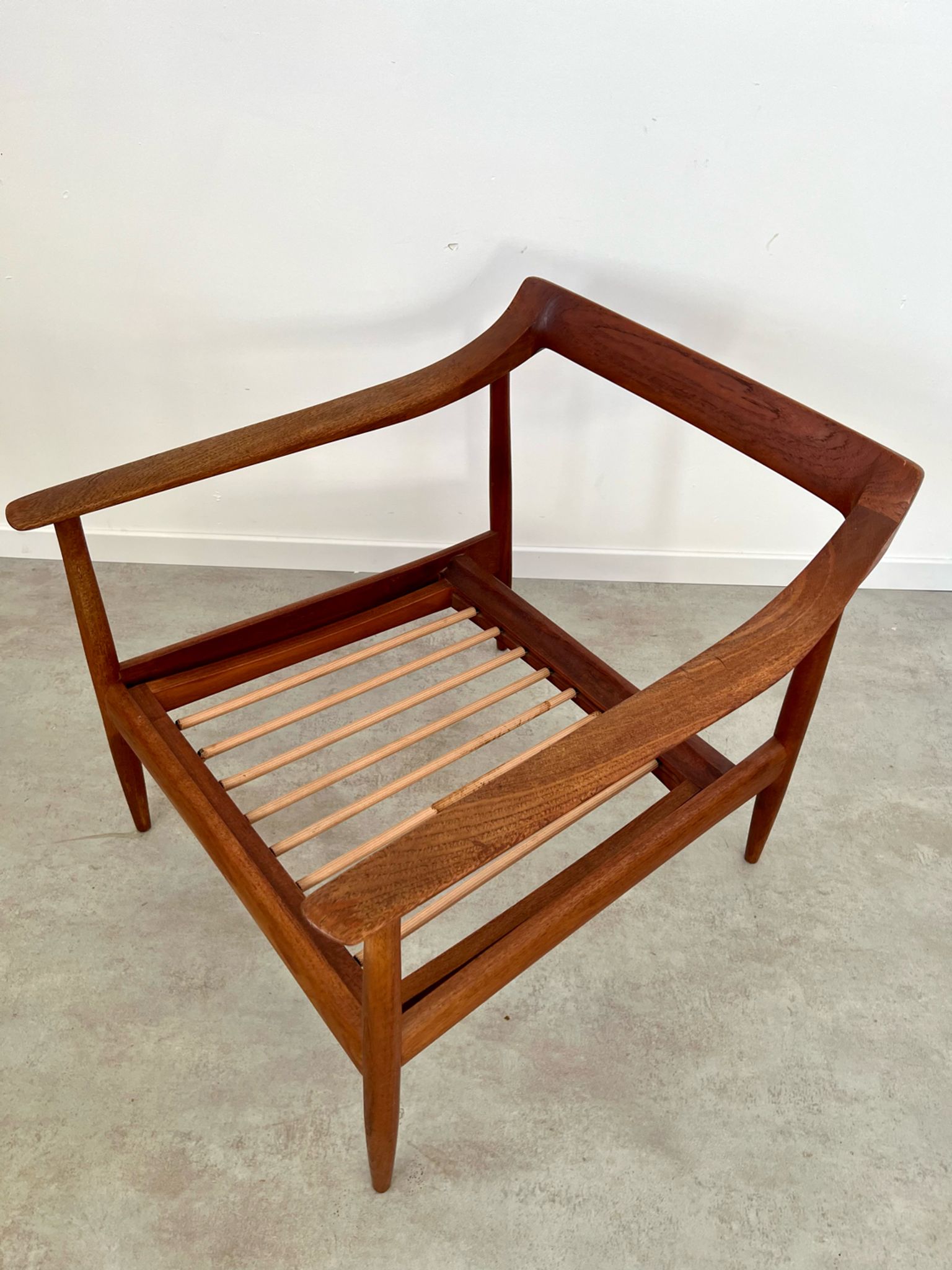 Old vintage teak armchair design Walter Knoll for Knoll Antimott Germany 1960s