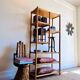70's vintage bamboo rattan display bookshelf
